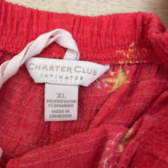 Charter Club Intimates Hot Pink with Yellow & White Palm Trees Women’s PJ Shorts - Picture 3 of 9